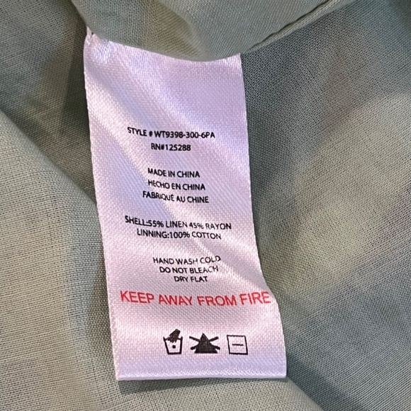 NWT Jason Wu Abstract Print Linen Blend Faux Wrap Midi Green & Pink Dress Size 4 - Picture 10 of 15